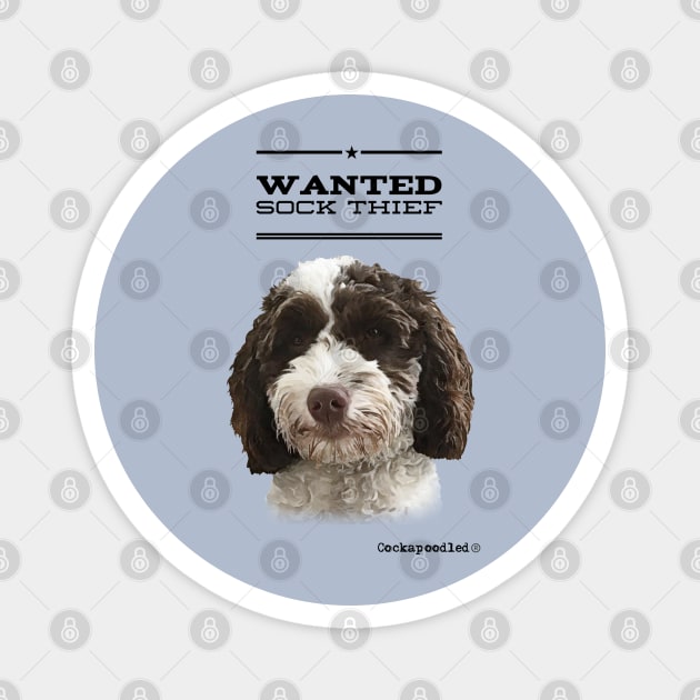 Cockapoo / Doodle Dog Sock Thief Magnet by WoofnDoodle 